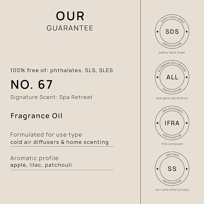 VINEVIDA [4 Fl Oz] Spa Retreat Fragrance Oil for Cold Air Diffusers - Essential Oils for Diffuser Oil Refill & Air Freshener Room Spray