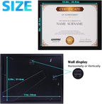 Egofine 8.5x11 Picture Frames Set of 4, Made of Solid Wood Covered by Plexiglass for Document,Diploma, Certificates and Degree, for Table Top Display and Wall Mounting Photo Frame Black