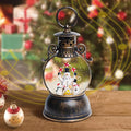 Christmas Snow Globes Lantern, 8 Songs, 6H Timer, Battery & USB Powered, Brown Plastic Classic Snow Globe