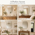 USHOWER Silver Oval Arch Bathroom Mirrors for Over Sink, 30x40 Inch Bathroom Vanity Mirror for Bathroom, Bedroom, Vanity, Entryway, Aluminium Frame, Anti-Rust, Modern Wall Decor