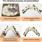Artificial Peony Swag, Arch Flowers, 23", Silk Flower Swags, Decorative Swag, Artificial Flower Swag for Arch Front Door Party Wall Home Decor(Ivory)