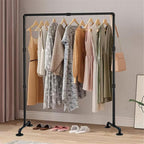 Black Iron Garment Rack,Industrial Pipe Clothing Rack,Vintage Commercial Grade Clothing Hanging Organizer for Garment Storage Display