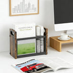 Magazine Rack & Holder, Mesh Magazine Rack Floor, Multi-Purpose Storage Organizer for Magazines, Books, Newspapers, Mail, Tablets | Magazines Storage Basket for Home, Office, Bathroom, Vintage Brown