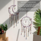 Artilady Butterfly Dream Catchers with Crystals - Large Boho Purple Moon Dream Catcher Wall Decor Home Decorations Girls Kids Baby Bedroom Room Decor Christmas Birthday Teen Girl Boys Gifts