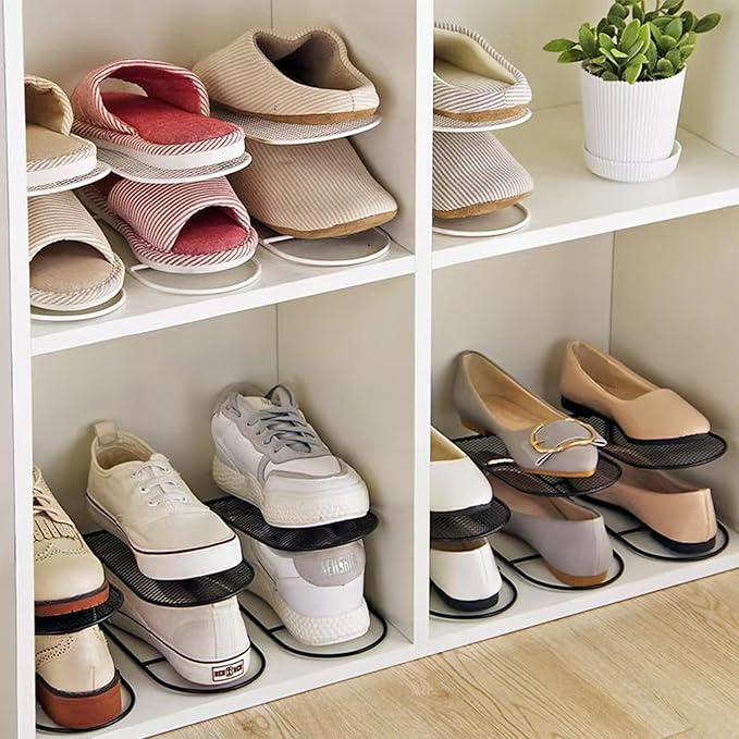 CiBiZi Shoe Slots Organizer 10Pack Metal Shoe Stackers for a Pair of Shoes Display Shelf Shoe Holder Shoe Storage Closet Organizers Shoe Space Saver Organizador de Zapatos Black