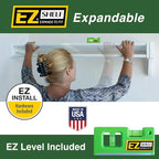 EZ Shelf - Expandable Closet Shelf with Hanging Rod - 41.5" to 74" Closet Shelves Expand - 200 lb Capacity, White - Quick Install Wire Closet Shelving Alternative - Between 1 Side Wall and Back Wall