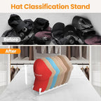 Nicetree Hat Organizer for Baseball Caps, 2 Pcs No Install Acrylic Hat Racks for 14 Baseball Caps Storage, Hat Stand for Caps Display and Organizer for Dresser, Bedroom, Closet, Office