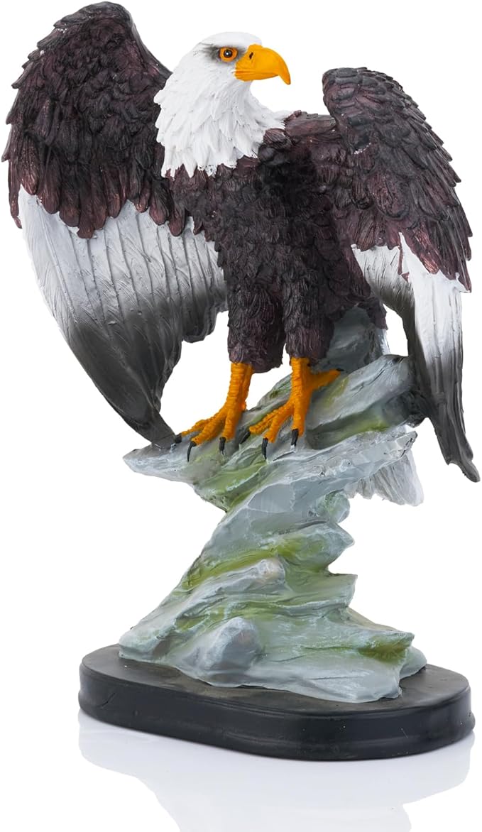 Bald Eagle Realism Statue for Home Office Man Table Decoration 10 inch Eagle Scout Gifts, US Citizenship Gifts, Symbol of Justice and Freedom
