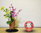 Japanese Daruma Doll 4.7 inch Red, Takasaki Handmade Good Luck Ornament for Display and Goal Setting, Traditional Craft from Japan