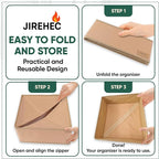 Drawer Organizer Clothes – Set of 6 Foldable Fabric Storage Bins for Dresser & Closet, Strong Structure, Fragrance Sachets Included, Organize Underwear, Socks, Baby Items, Cream