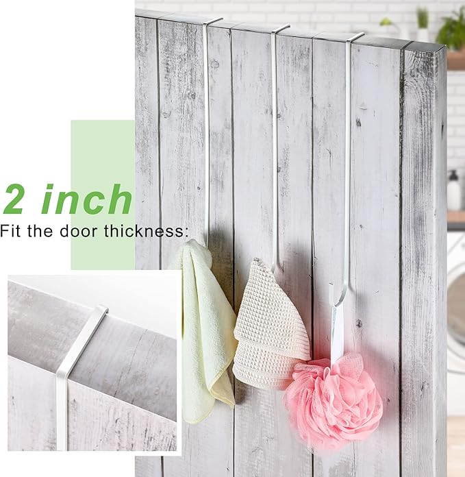 Hotop 15 Inch 4 Pcs Wreath Hangers for Front Door Steel Metal Wreath Doors Hook Over the Door Hanger Indoor or Outdoor for Christmas Halloween Front Decorations Welcome Sign (White)