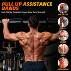 Pull Up Assistance Bands - Adjustable Heavy Duty Resistance Band for Pull Up Bar with 4 Assist Bands, Dual Footrests, Resistance Bands for Ｗorking Out, Strength Training, Home Gym