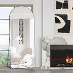 Full Length Mirror 71"x25" Arch Mirror Floor Mirror with Stand Wall Mirror Black Arched Full Body Mirror Standing Hanging or Leaning Against Wall Bedroom Mirrors for Entry, Living Room