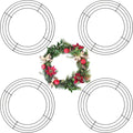 4 Pack Wreath Frame 10 Inch Wire Wreath Frame Round Metal Wreaths Form Dark Green Wire Wreaths Ring for Floral Arrangements DIY Craft Home Decorations Wedding Thanksgiving Christmas Party Supplies