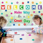 Classroom Bulletin Board Decoration Set Welcome Banner Wall Door Decor Colorful Classroom Decorations for Kindergarten Preschool Elementary Middle School (Welcome, Make Way for a Great Day)