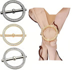 SYWDUDUCLT Scarf Ring for Women's Shawl, Silk Neckerchief, Tshirt, Gold/Sivler, S/M/L, 2 Pcs