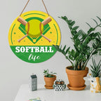 HSNBT Softball Decor for Girls Bedroom, Softball Sign Decor for Home Front Door Bedroom Porch Sport Wall Hanging Signs Decorations Gift for Softball Player Girl, Softball Life