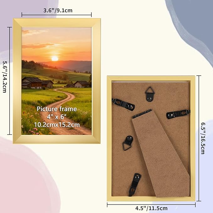 4x6 Gold Picture Frames Set of 12 for Displaying 4 x 6 Photos, Multi 4x6 Frames Collage for Wall or Tabletop, Horizontal or Vertical Display