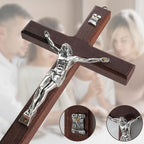 XIPENGKEJI Wooden Cross for Wall,Can be Used for Christian Wall Art,Jesus Cross Decorp-Perfect Decoration,Catholic Crucifix Home Decoration for Spiritual alvation,Christian Gifts-7.08Inch X 4Inch(Brown)