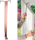 Haute Decor Adapt Adjustable Wreath Hanger, Top & Length Adjustable - Brushed Copper - Strong Over The Door Wreath Holder that Fits Almost Any Size Door