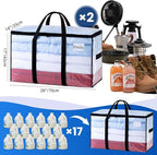 TAILI Extra Large Moving Bags, 2 Pack Clear Heavy Duty Totes For Storage with Visible Window, Wrap Around Handles, Storage Bags for Space Saving, Alternative to Moving Boxes