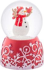 Holiday Red Glitterdome 4.75 x 3.25 Resin 80MM Snow Globe Plays Jingle Bells