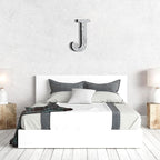 Qunclay 8'' Silver Crystal Diamond Bling Letters Crushed Diamond Decoration Wooden Glitter Letter with Screw and Hooks Rhinestone Gift for Wedding Y2k Mcbling Bedroom Wall Decor (Letter J)