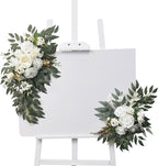 2Pieces Wedding Decorative Swag Artificial Flower Swag Ceremony Sign for Indoor and Outdoor Use Decorations