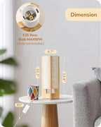 EDISHINE Small Wood Table Lamp, 13.5" Modern Bedside Lamp, Beige Linen Shade, Natural Wood Cylinder Nightstand Lamp for Bedroom Living Room, On-Off Line Switch, E26 Base (Bulb Not Included)