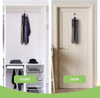 2 Pack Tie Rack, Wooden Tie Hanger for Men Closet, 60 Storage Capacity, Non-Slip Rotatable Tie Organizer, Closet Organizers and Storage, Black
