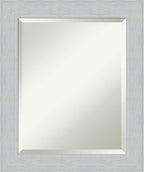Amanti Art White Wall Mirror 24x20 Shiplap White Rectangle Bathroom Mirror for Wall Decor Living Room, Small Cottage Wood Frame, Hangs Horizonally and Vertically, Bathroom Decor, Beveled Edge