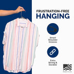 Plastic Hangers 50 Pack - Space Saving Clothes Hangers, Made in USA, Durable & Strong Plastic Shirt & Coat Hanger with Notches & Shoulder Grooves, Non-Slip Clothing Hangers | Black