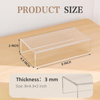 Sezanrpt Acrylic Shelf Riser 8x4.3x2 pack of 2, Clear Display Shelf 8” for Shoes, Glasses, Plants, Home Decors, Perfume, 8x4.3x2 Inch