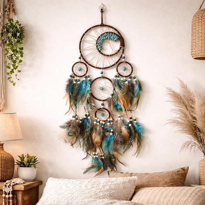 Large Dream Catchers Boho Handmade Woven Ornament Dreamcatcher Wall Hanging for Bedroom Living Room Apartment Wedding Party Decor, Festival Blessing Gift (Tree of Life)