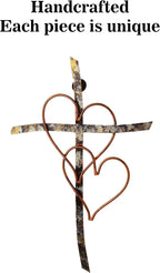 RELY+ Entwined Hearts Wall Cross Metal 13 X 9 Inch Entangled Heart Iron Wall Cross Love Heart Gift for Adult Living Room Decor Bedroom Wall Decorations