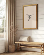 VIYYIEA Vintage Gold Framed Wall Art for Living Room, Birds Canvas Prints Home Decor, Sketch Painting Picture, Bedroom Wall Decor Gifts for Friends or Family -【Hummingbird】-(36L x 24W)