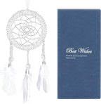 Luxury Dream Catchers - White Turkey Feather with Crystal Diamond, Lace Lanyard, Handmade Small Dreamcatcher for Bedroom, Dream Catcher for Girls, Dream Catchers for Boys, Dream Catcher Wall Decor