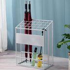 Umbrella Stand Hallway Entryway Storage Rack Umbrella Holder Large Capacity Metal Umbrella Holder Stand, Freestanding Umbrella Storage Stand with Four Non-Slip Feet, Canes Walking Sticks Swords(White,