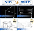 Aheroi Acrylic Risers, 20 Pcs 4 Set Display Stands, Clear Rectangular Risers for Decor, Cupcake Funko, Shoe Display (1-3-4-5-6IN)