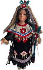 KINNEX COLLECTIONS SINCE 1997 16" Collectible Native American Indian Porcelain Doll (D16781)