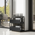 Umbrella stand indoor entryway,umbrella base stand,Umbrella Stand Racks Commercial Metal Umbrella Holder,School Office Hotel Corridor Entrance Umbrella Organizer,umbrella holder for entryway(Black,48*