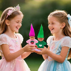 Retro Vintage Lucky Troll Dolls Assorted Hair Colors Chromatic Adorable for Collections, School Project, Arts and Crafts, Party Favors (Green)