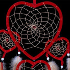 Large Handmade Dream Catcher Traditional Dreamcatcher Feather Wall Hanging Decoration Ornaments Five Hearts Red