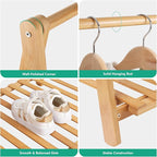 Small Clothes Rack Kids Dress Up Storage for Playroom, Toddlers Bedroom, Bamboo Child Garment Rack with Storage Shelf, Kids Clothing Rack Costumes Organizer