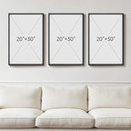 Large Framed Blue and Grey Abstract Wall Art, 3 Piece Modern Canvas Prints Paintings Artwork for Walls, Minimalist Abstract Block Pictures for Living Room Entryway Hallway Bedroom Wall Decor 20x30 In