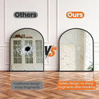 Sweetcrispy 31"x32" Arched Black Bathroom Mirrors for Wall, Bathroom Mirrors for Over Sink, Metal Framed with HD Shatter-Proof Glass for Entryway, Living Room, Bedroom