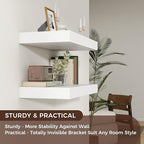 Venusmiles Floating Shelves for Wall, 36 Inch Wide x 12 Inch Deep Floating Shelves, Long Wood Floating Wall Shelf Shelves for Living Room Bathroom Bedroom Kitchen Home - (White, 36" W x 12" D x 2" H)