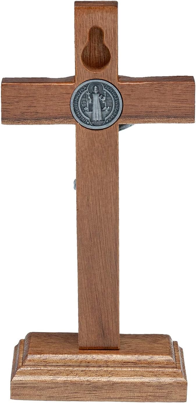 Intercession Wall and Table Wood Cross Crucifix (5 inch - Onyx)