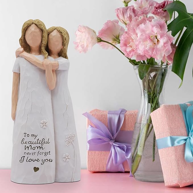 Mom Birthday Gifts from Daughter, Birthday Gift for Mom from Daughter, Valentines Day Gifts for Moms, Sculpted Hand-Painted Figurine