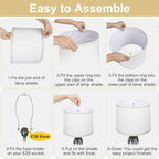 Lampshades Set of 2 for Table Lamps, Floor Lamps, Fabric White Lamp Shades 11.6" Top x 12.6" Bottom x 9.8" High, Drum Lampshades(Spider Fitter), Medium Lamp Shades Replacement, Easy Assembly Required